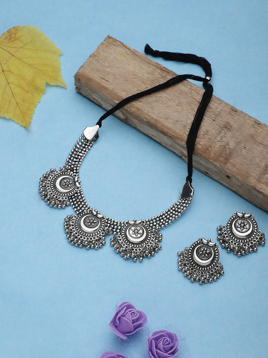 Cardinal Silver Oxidized Jewellery Set - Grab2buy