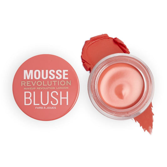 Makeup Revolution Mousse Blush - For Cheeks & Eyes Non Sticky-Soft Focus Effect - Grape Fruit Coral