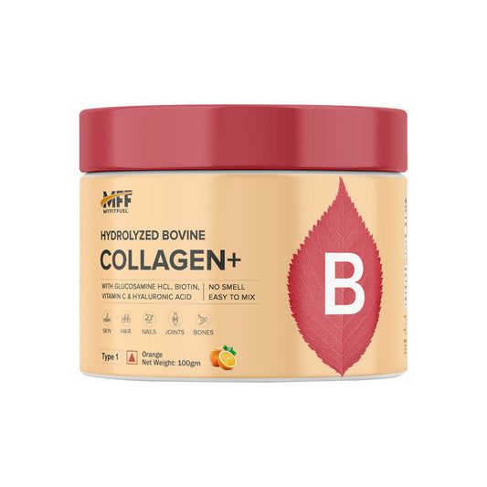 MyFitFuel Hydrolyzed Bovine Collagen + Hyaluronic Acid Biotin Vitamin C Skin Hair Nails - Orange Grab2Buy MyFitFuel Grab2Buy