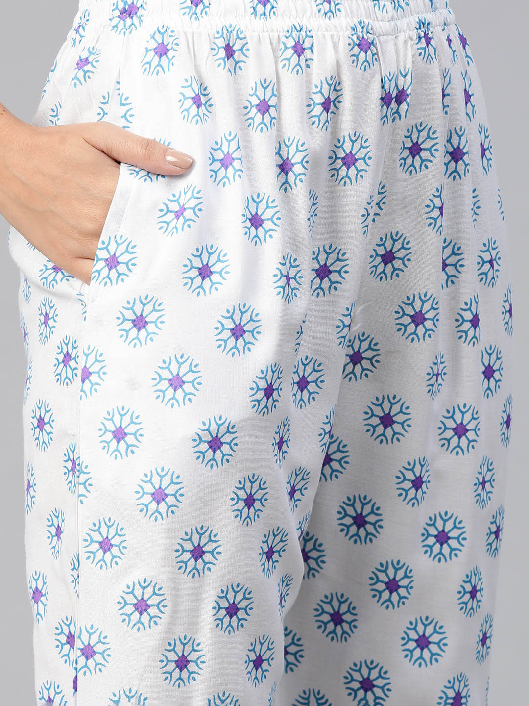 Kalini Ethnic Printed A-Line Kurta With Pyjamas - Grab2buy
