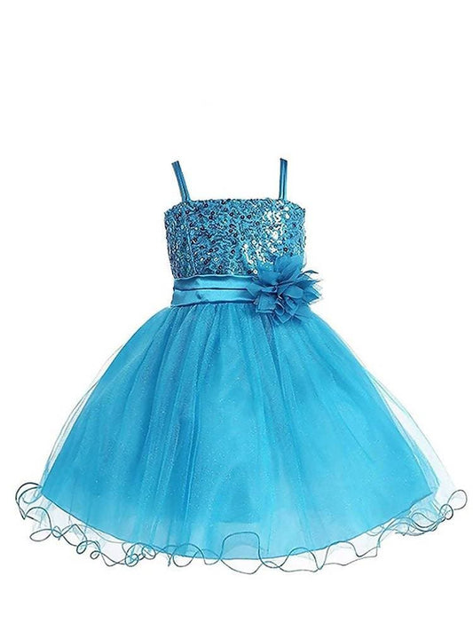 Asmaani Baby Girl's Sky Blue Color Satin A-Line Frock (AS-DRESS_22134) - Grab2buy