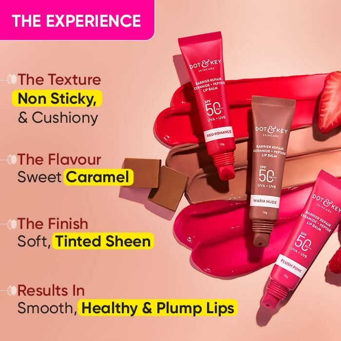 Dot & Key Barrier Repair Ceramide & Peptide SPF 50 Lip Balm - Warm Nude - Grab2buy