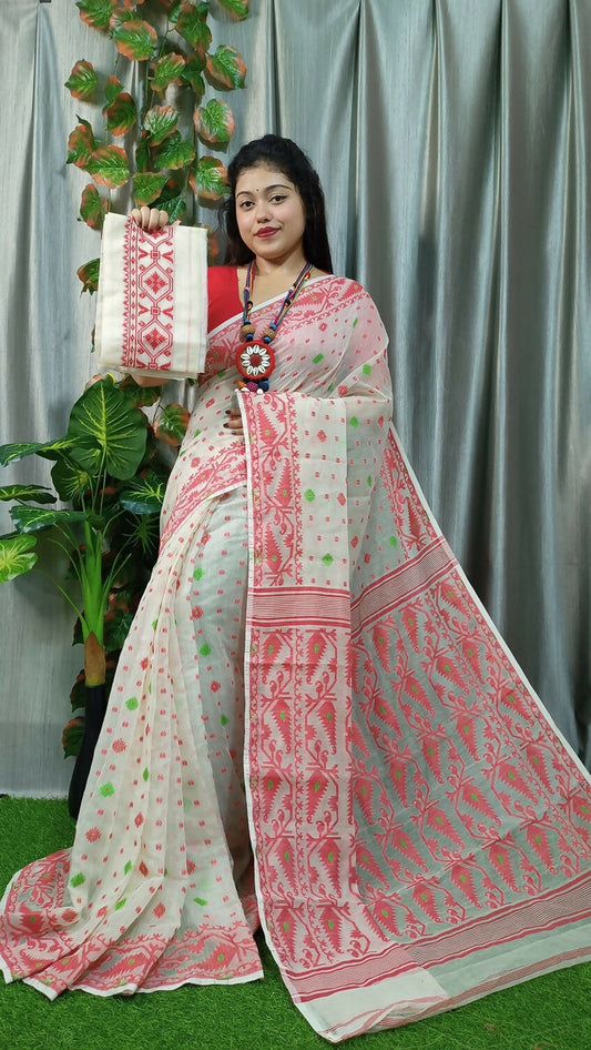 Exclusive Collection White Beautiful Jamdani Collection Grab2Buy