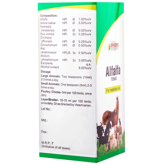 Bakson's Homeopathy Alfalfa Tonic For Veterinary Use - Limited Time Offer Genie India