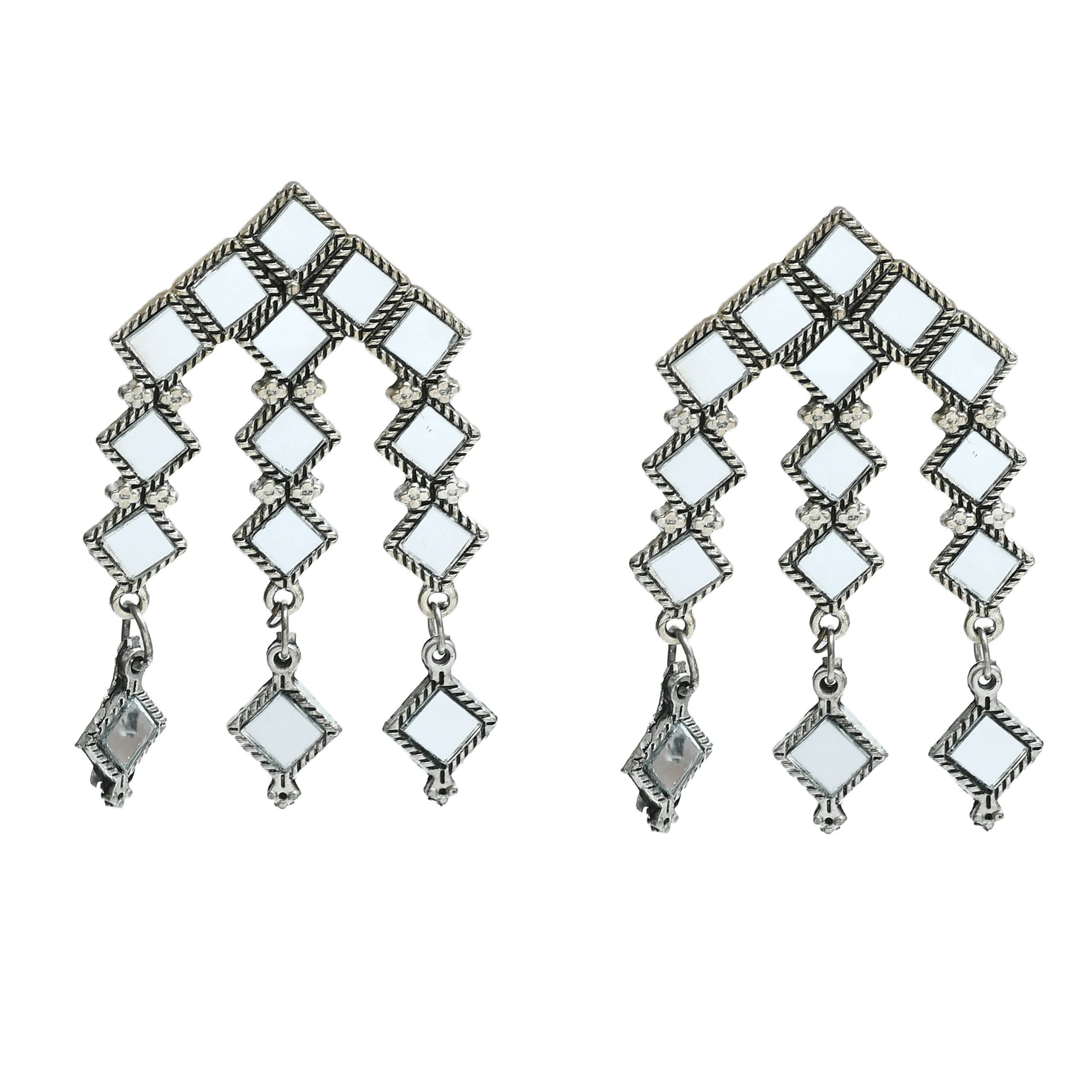 Mominos Fashion Johar Kamal Oxidised Silver-Plated Alloy Finish Mirror Choker For Women - Grab2buy