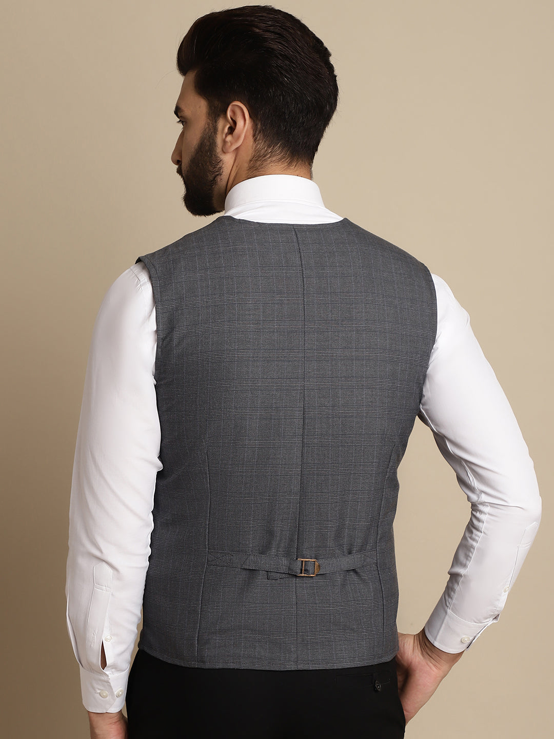 Even Apparels Men's Grey Waistcoat with welt pockets - Grab2buy