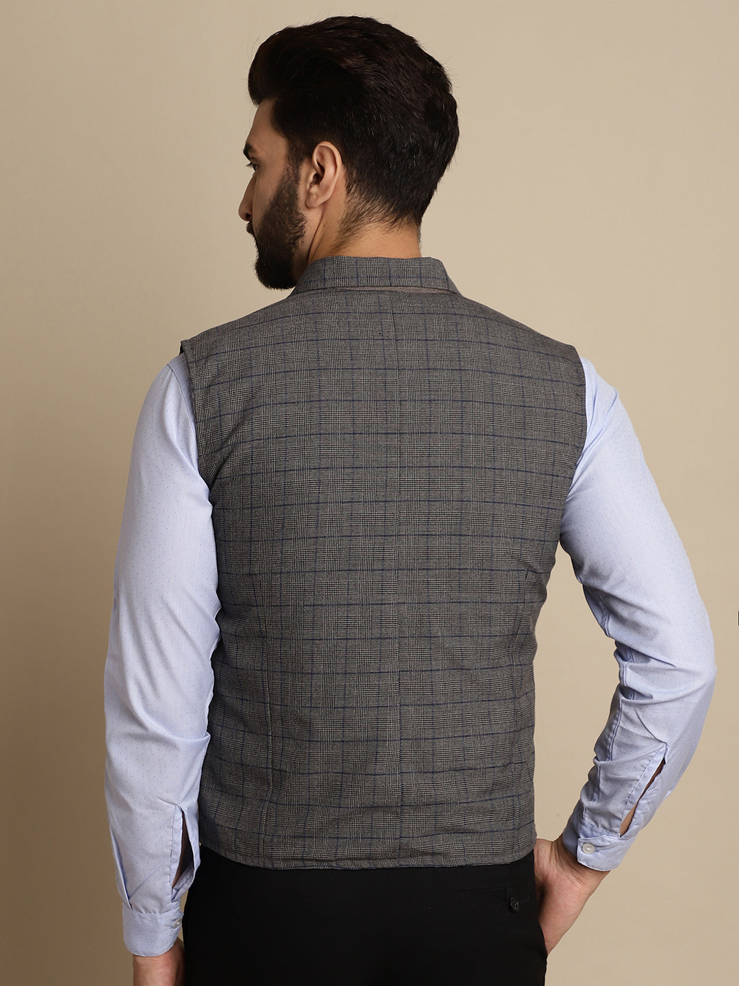 Even Apparels Men's Grey Waistcoat with Notched Lapel - Grab2buy