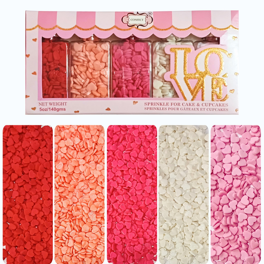 Confect Valentine Sprinkles | 05 Edible Decoration for Baking & Dessert Grab2Buy Confect Grab2Buy