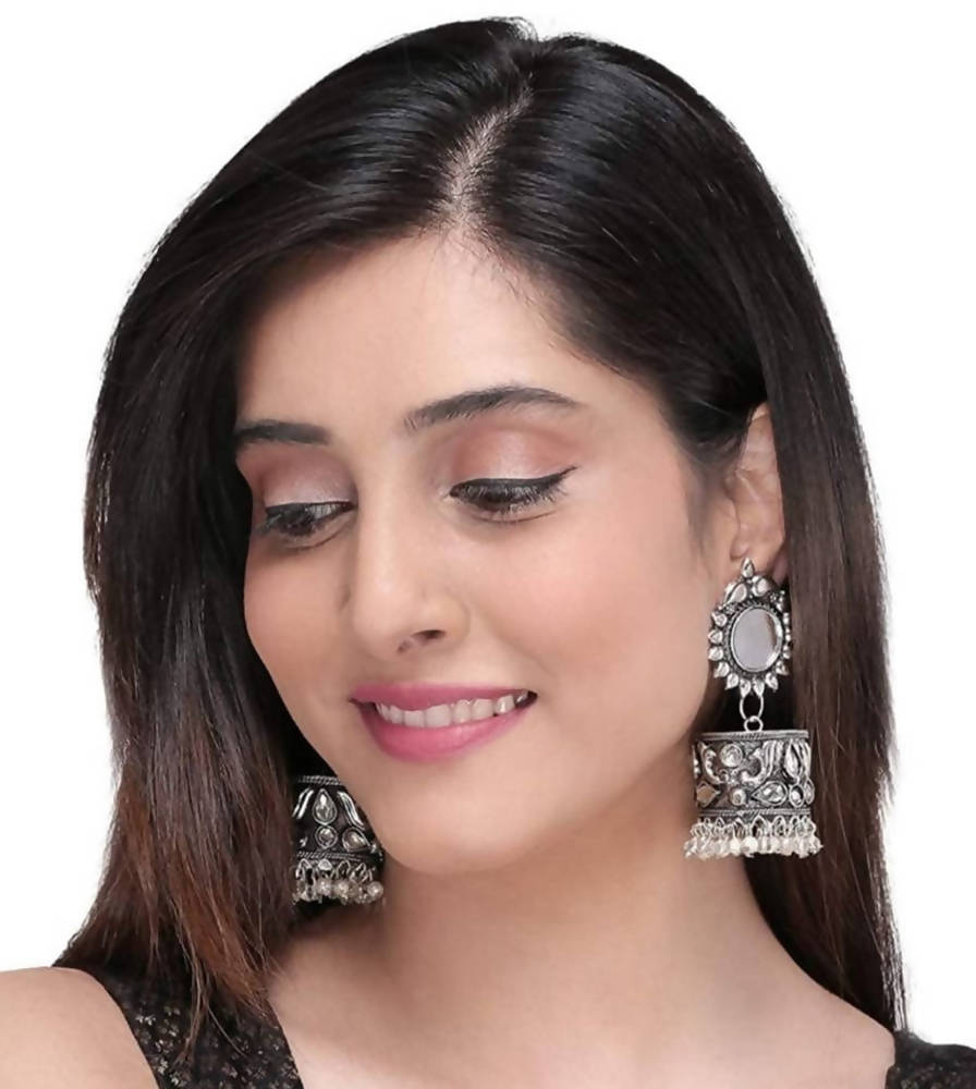 Mominos Fashion Oxidised Silver plated With Stone Earrings Online