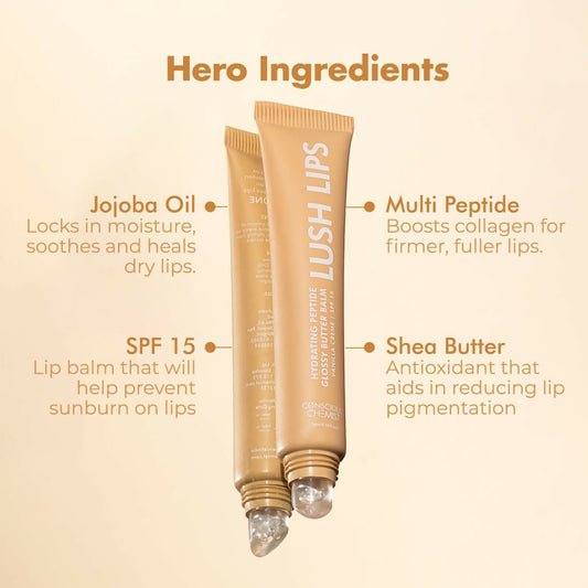 Conscious Chemist Peptide Lip Balm, Lush Lips with SPF15 - Vanilla Creme Grab2Buy Conscious Chemist Grab2Buy