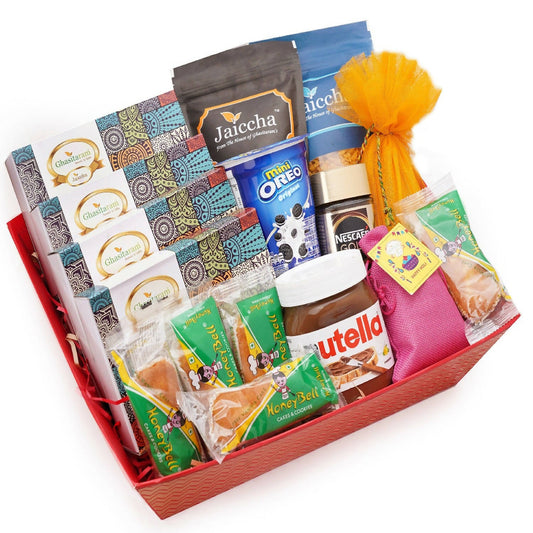 Ghasitaram Pink Hamper Basket of Goodies - Grab2buy