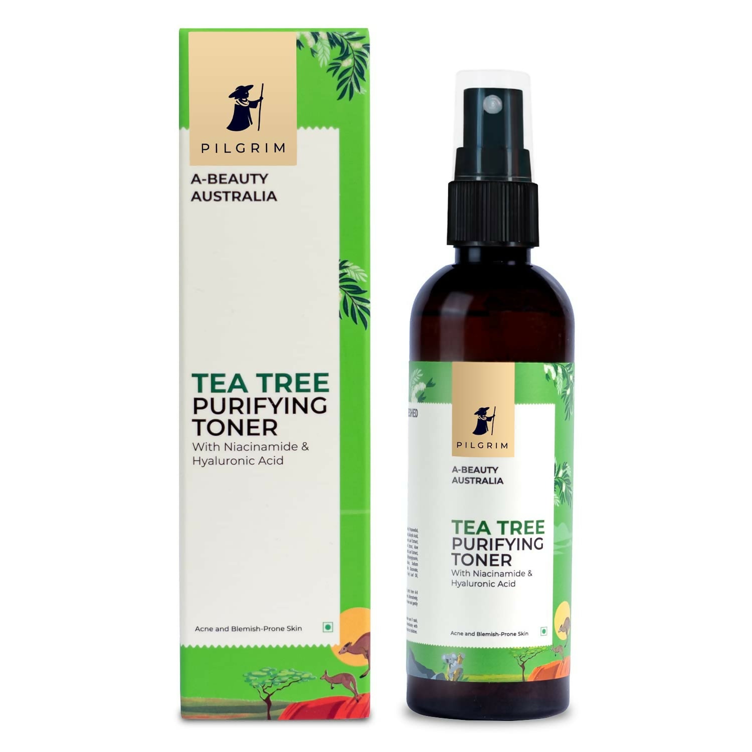 Pilgrim Tea Tree & 2% Niacinamide Face Toner For Oily Skin, Acne & Blemish Prone Skin, Pore Cleansing & Glowing Skin - Grab2buy