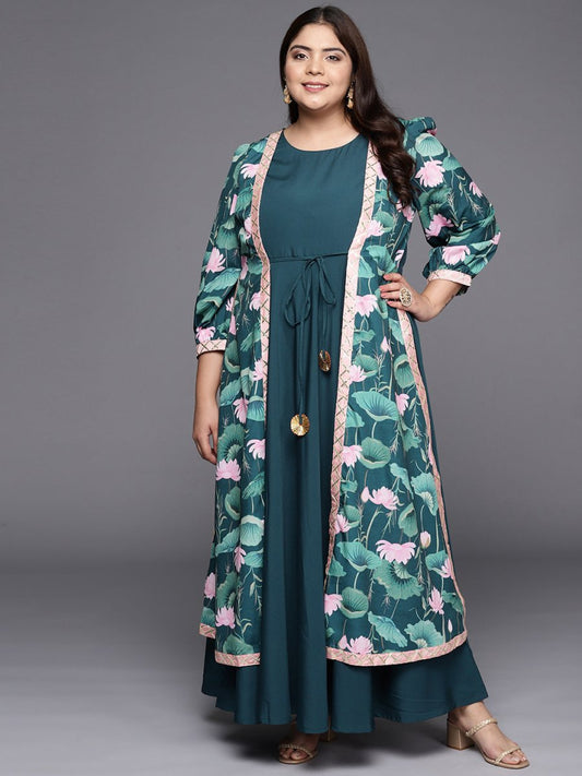 Ahalyaa Plus Size Round neck Maxi Ethnic Dress Grab2Buy Ahalyaa Grab2Buy