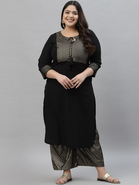 Sztori Ethnic Motifs Yoke Design Kurta with Palazzos