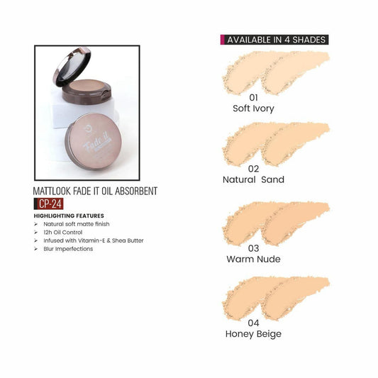 Matt Look Fade If Oil Absorbent Compact - 04 Honey Beige