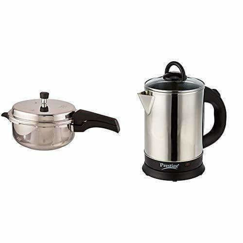Prestige Deluxe Alpha Stainless Steel Deep Pan Pressure Cooker, 5 Litres, Silver - Grab2buy