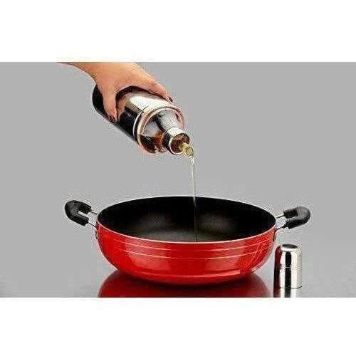 Nirlon Stainless Steel Oil Pot, 1 Litre, Silver - Grab2buy