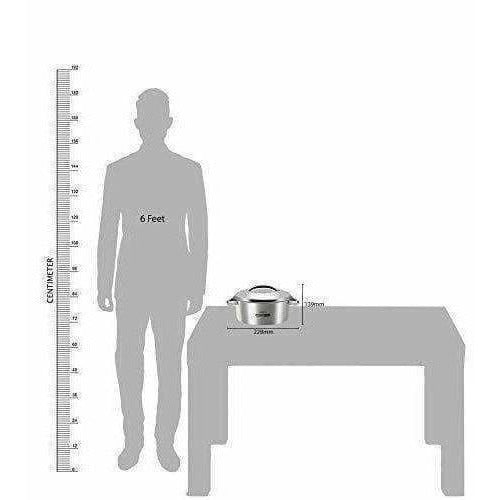 Stainless Steel Casserole, 1.5 Litres, Silver - Grab2buy