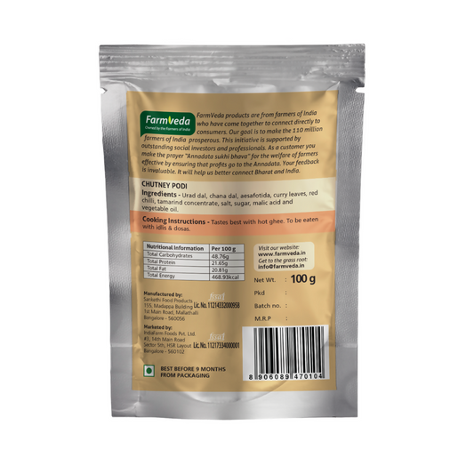 Farmveda Ready to Eat- Chutney Podi - Grab2buy