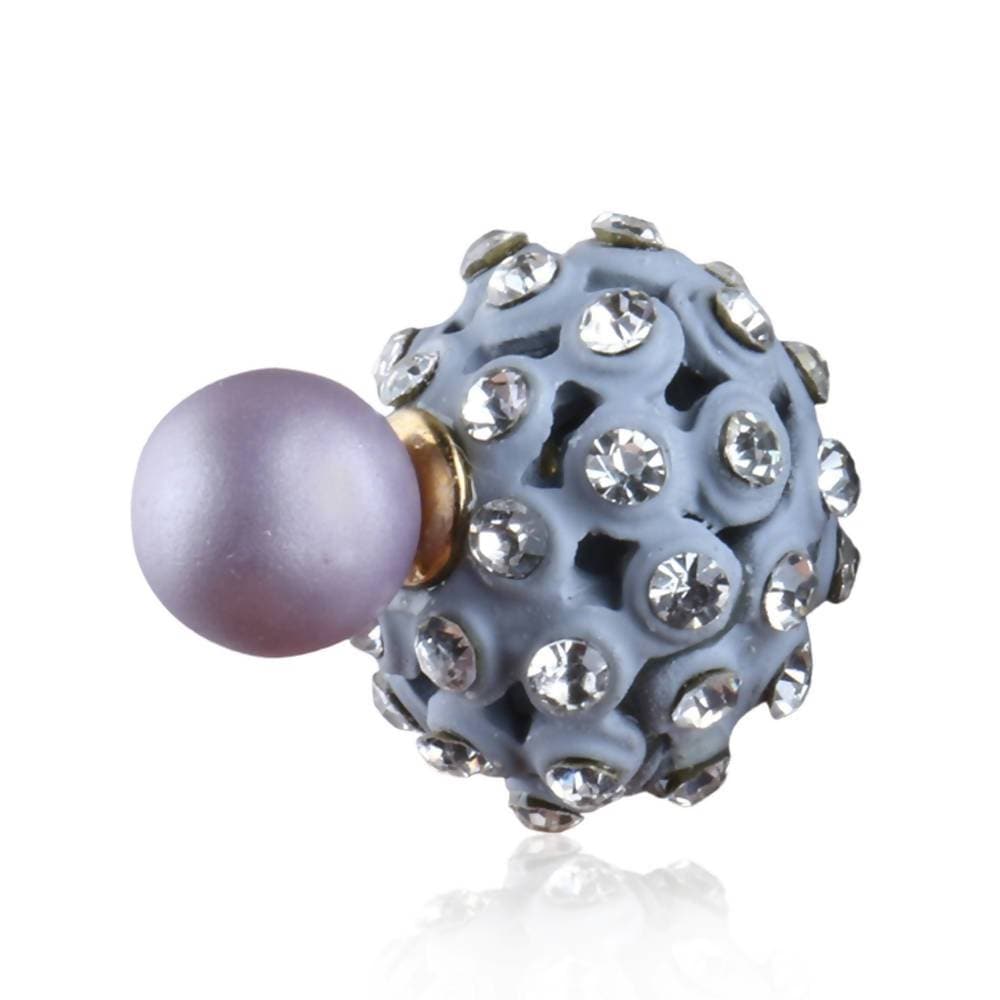 Trendoo Jewelry Gold Plated Stylish Fancy Grey Studs