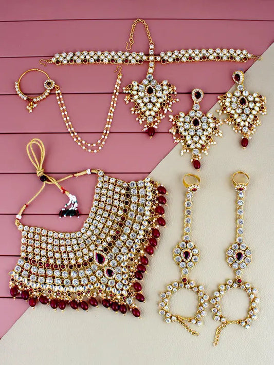 Tehzeeb Creations Bridal Set with sheeshpatti for Girls & Women | Grab2Buy