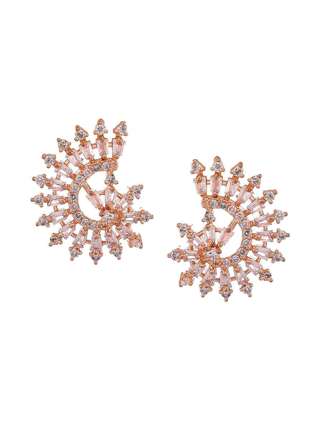 Shoshaa Rose Gold Contemporary Studs Earrings - Grab2buy