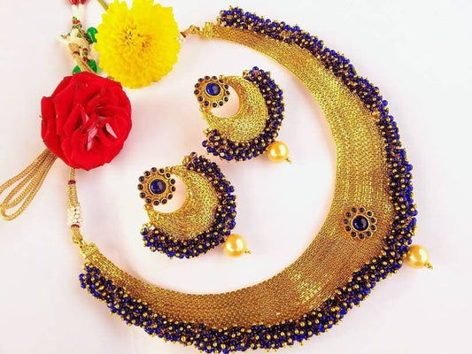 Blue Loreals Necklace Set Grab2Buy Mokshi Collections Grab2Buy