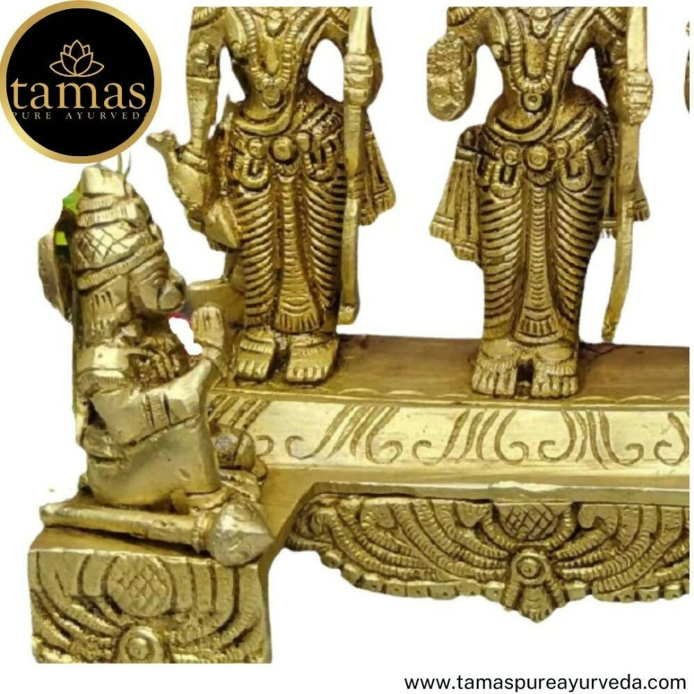 Tamas Brass Handcrafted Ram Darbar Shree Ram Ji Sita Laxman Hanuman Statue Idol - Grab2buy
