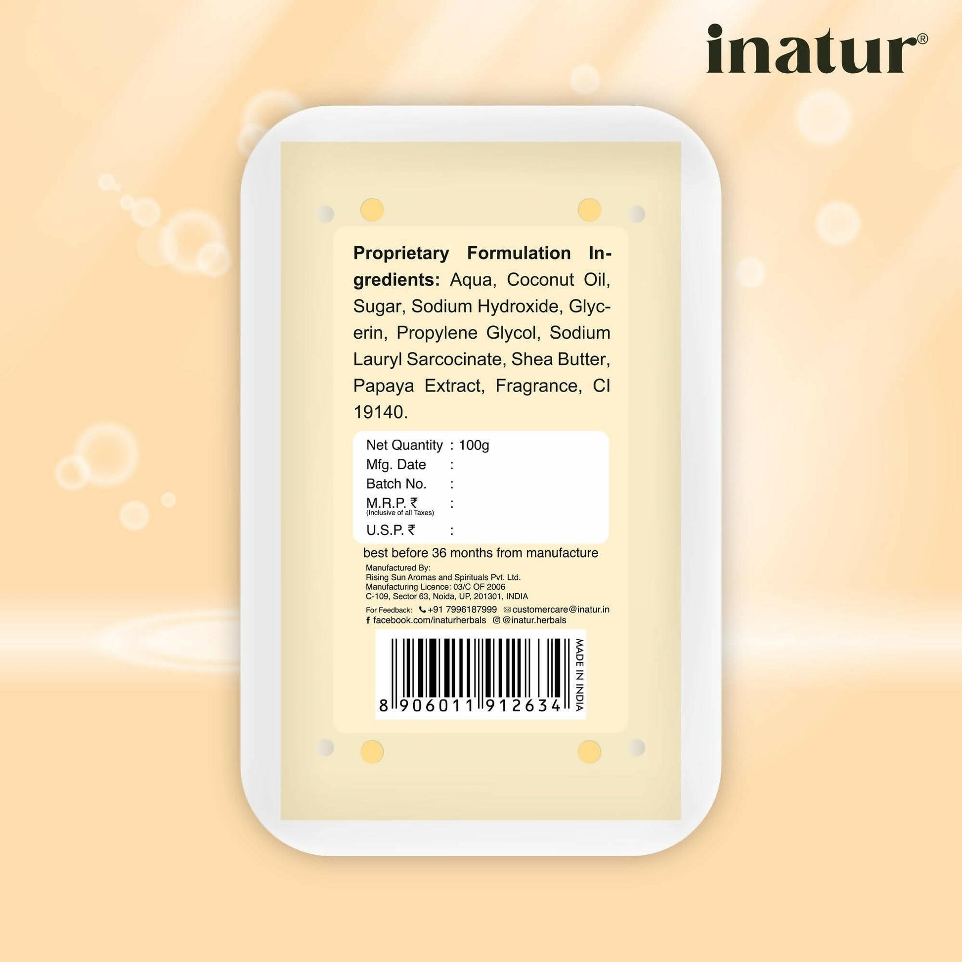 Inatur Papaya and Coconut Soap - Grab2buy