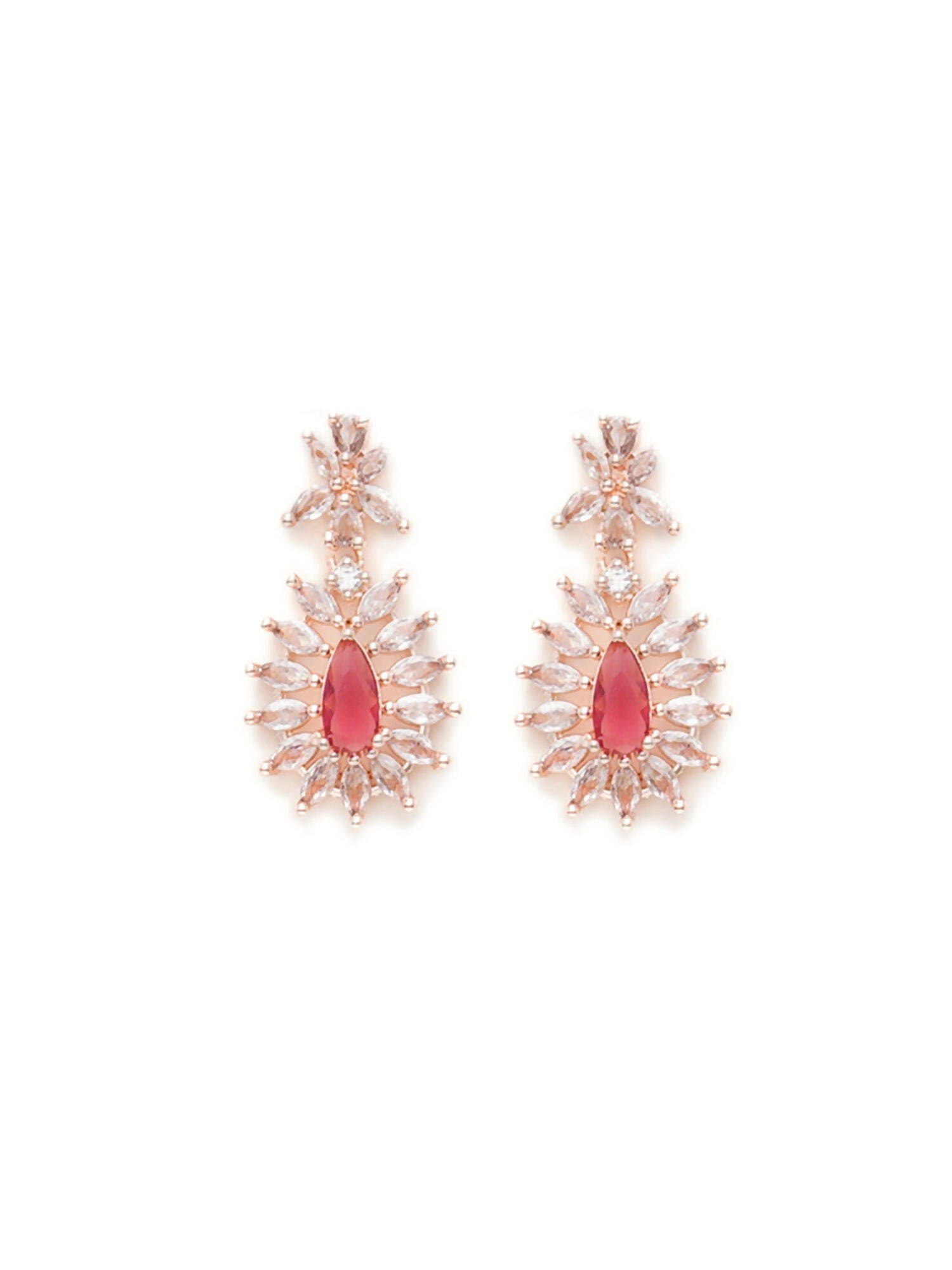 Long kundan earring (Red) - Ruby Raang - Grab2buy