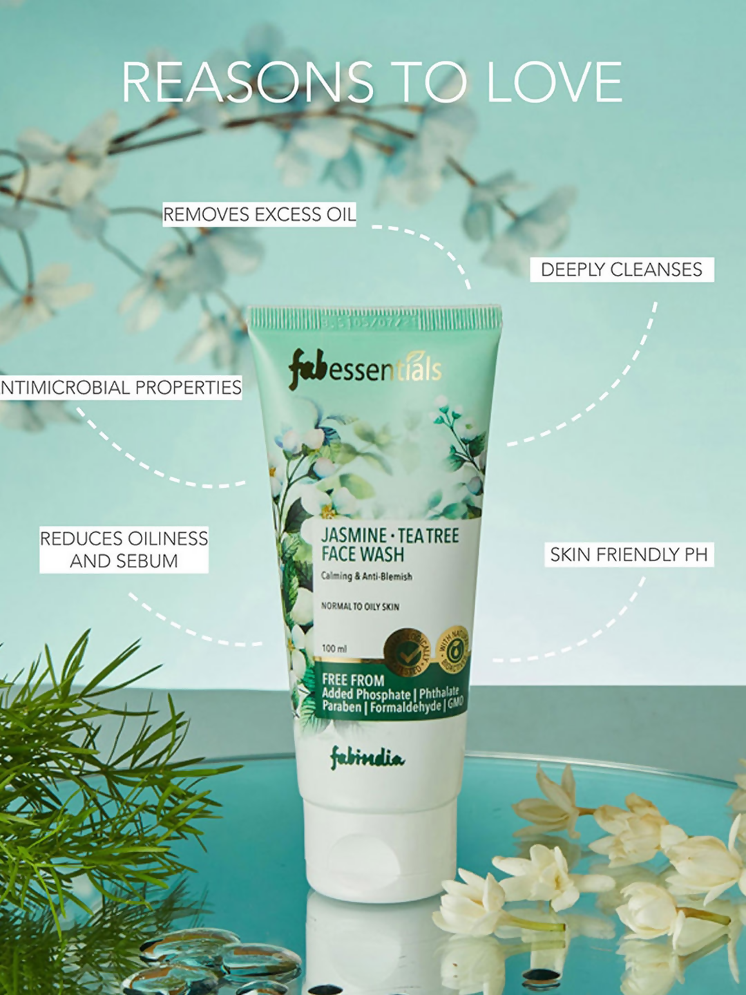Fabessentials Jasmine Tea Tree Face Wash - Grab2buy