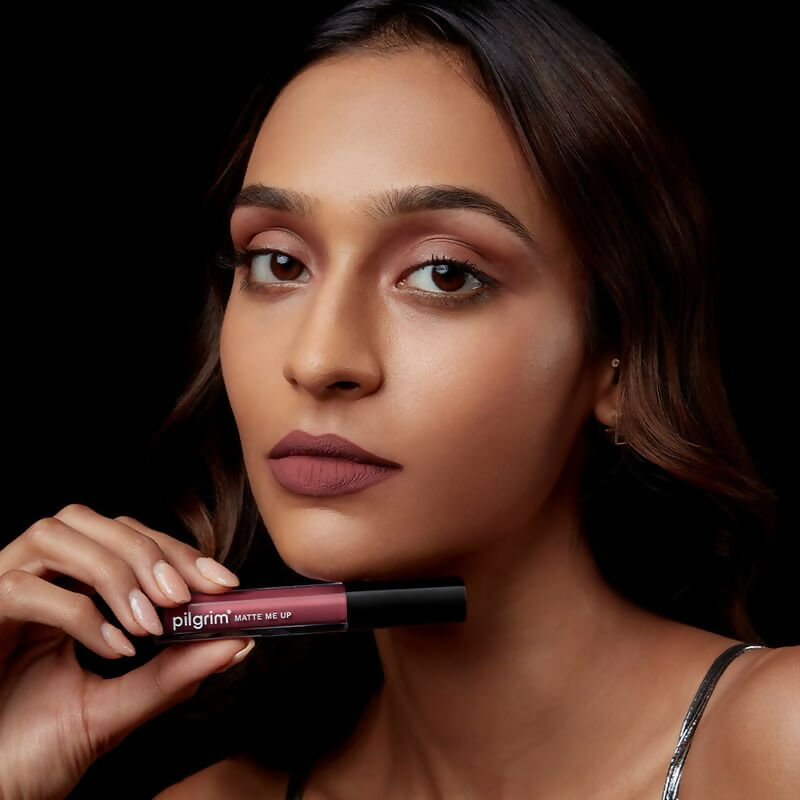 Pilgrim Liquid Matte Lipstick with Hyaluronic Acid - Flirty Rose - Grab2buy