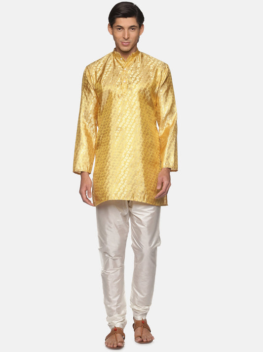 Sethukrishna Gold-Toned Kurta with Pyjamas For Men