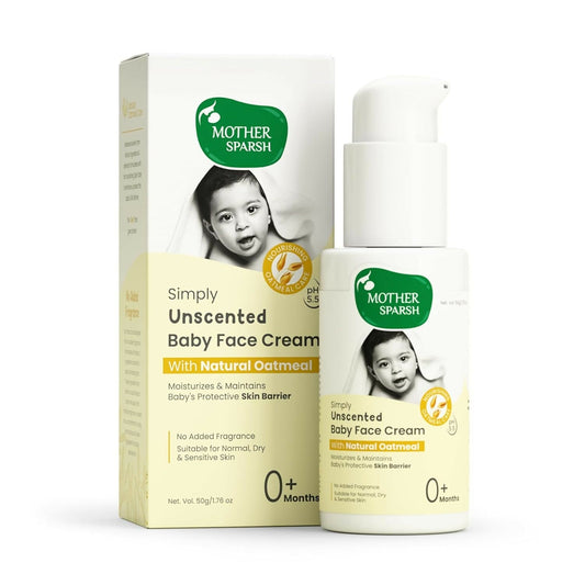 Mother Sparsh Simply Unscented Baby Face Cream with Oatmeal, for Sensitive Skin