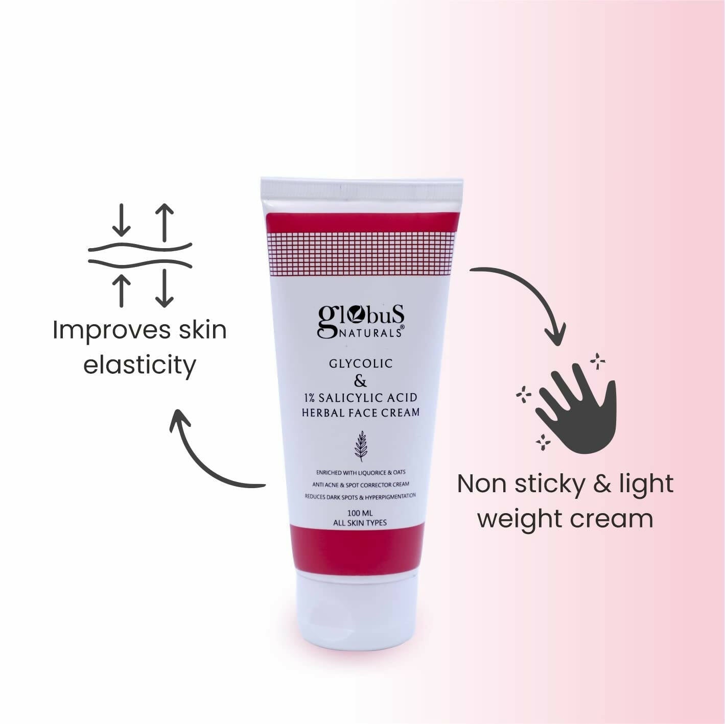 Globus Naturals Glycolic & 1% Salicylic Acid Herbal Anti Acne Face Cream - Grab2buy