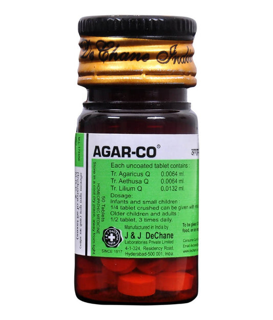 J & J Dechane Homeopathy Agar-Co Tablets – Homeopathic Respiratory & Cough Wellness Remedy