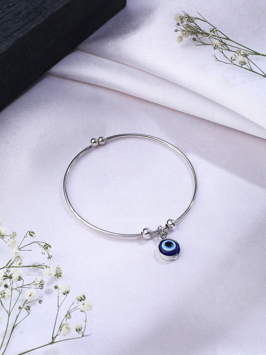 NVR Women Silver-Plated Evil Eye Rakhi With Roli Chawal