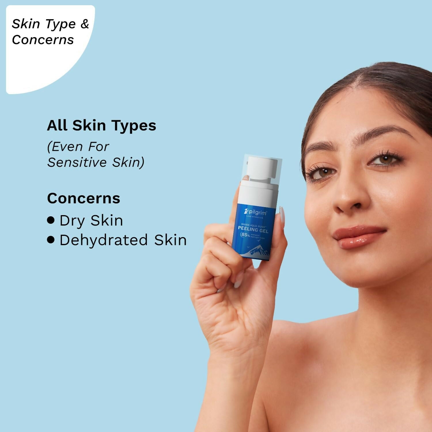 Pilgrim wiss Aqua Rush Peeling Gel Pentavitin & Activated Hydrogen Water for Face - Grab2buy