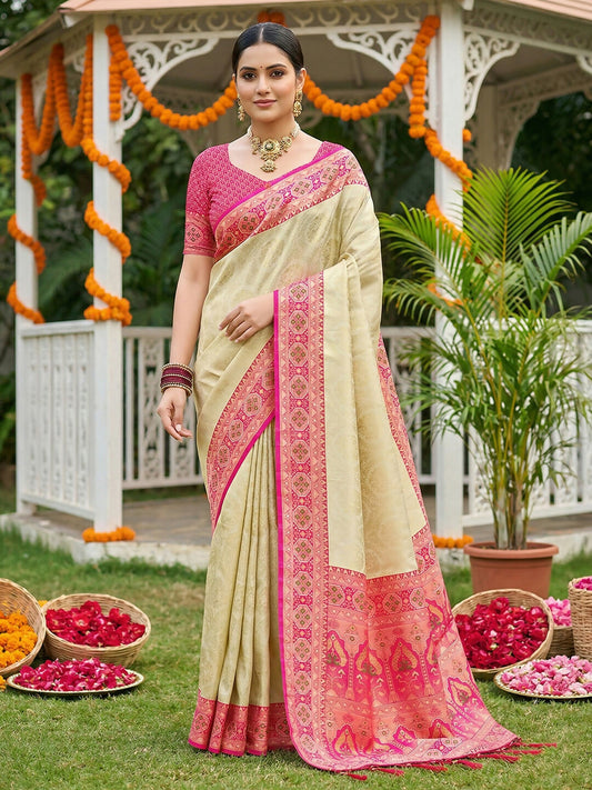 Shree Shyam Fashion Pink Soft Silk Saree