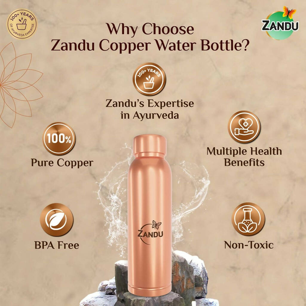Zandu Copper Water Bottle - Grab2buy