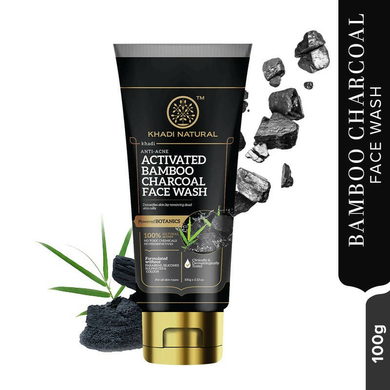 Khadi Natural Activated Bamboo Charcoal Face Wash - Grab2buy