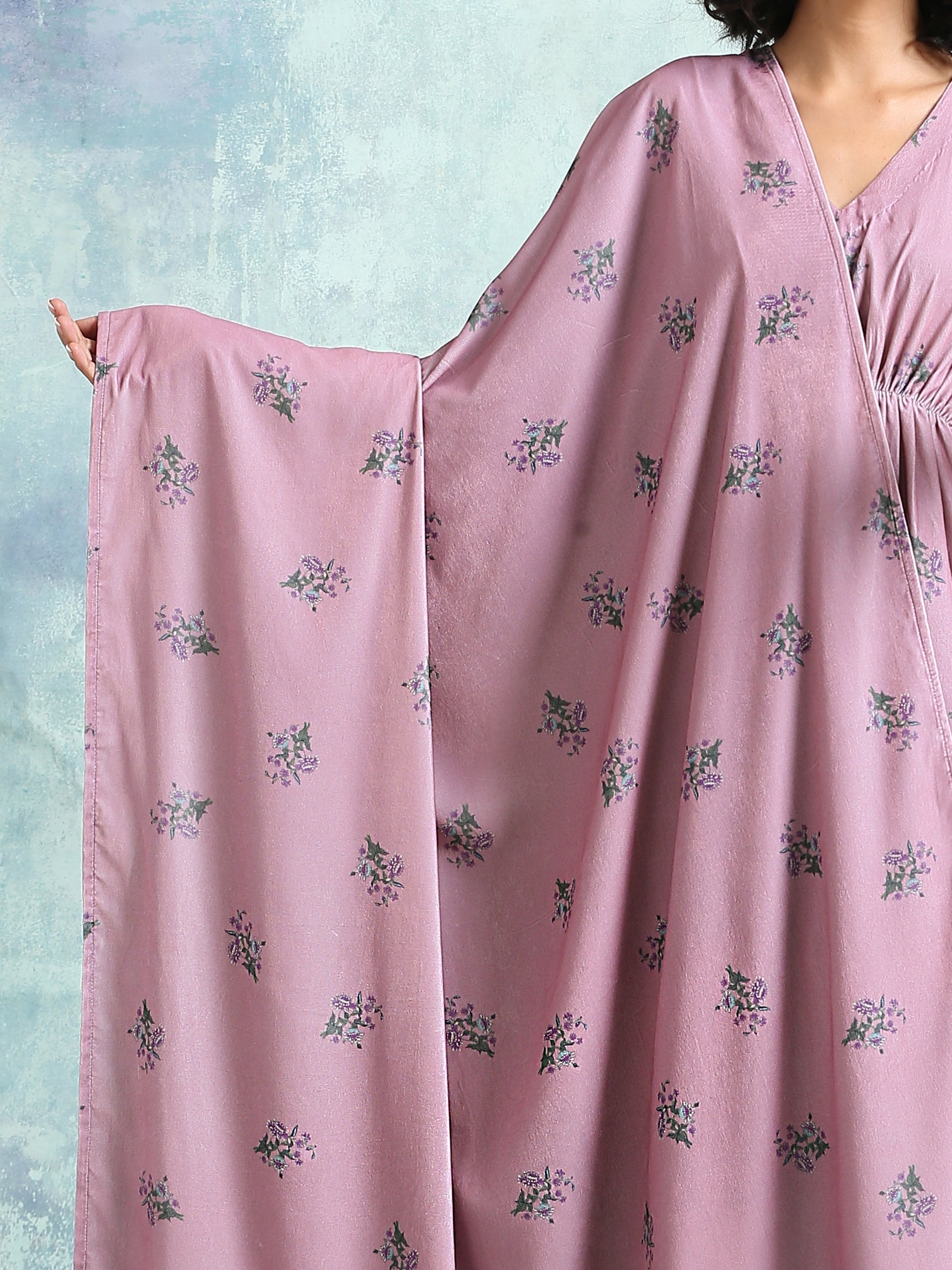 trueBrowns Light Mauve Printed Velvet Shawl - Grab2buy