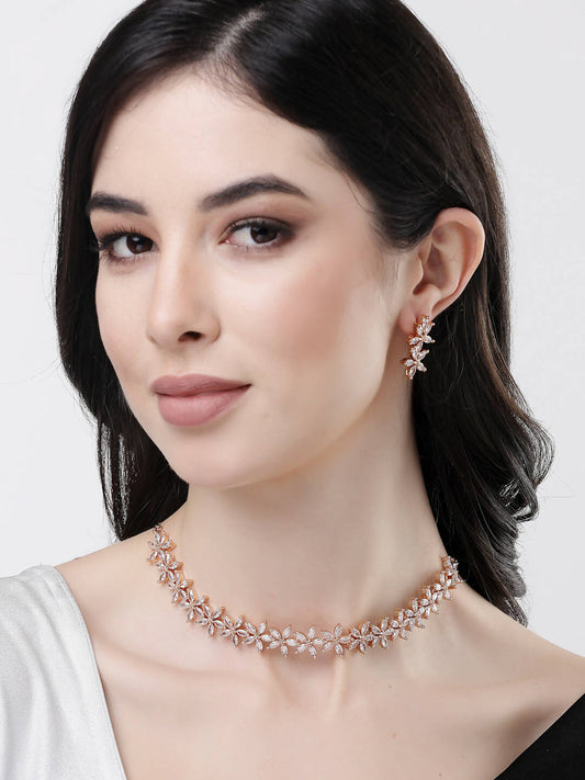 NVR Women Gold Plated Cz Stone Handcrafted Jewellery Set - Grab2buy