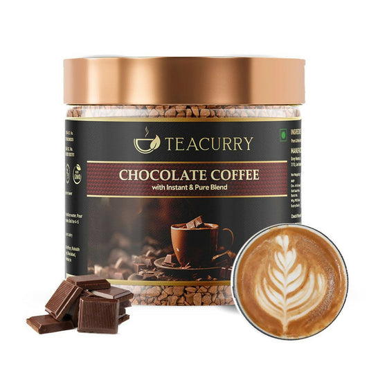 Teacurry Chocolate Instant Coffee Powder - Arabica Freeze Dried Coffee for Instant Hot & Cold Coffee - Grab2buy