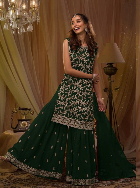 Anaita Black Georgette Suit with Embroidery & Sequence Work