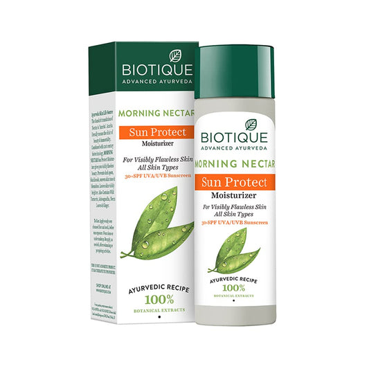 Biotique Advanced Ayurveda Bio Morning Nectar Visibly Flawless Sun Protector 30+SPF UVA/UVB Sunscreen Grab2Buy Biotique Grab2Buy