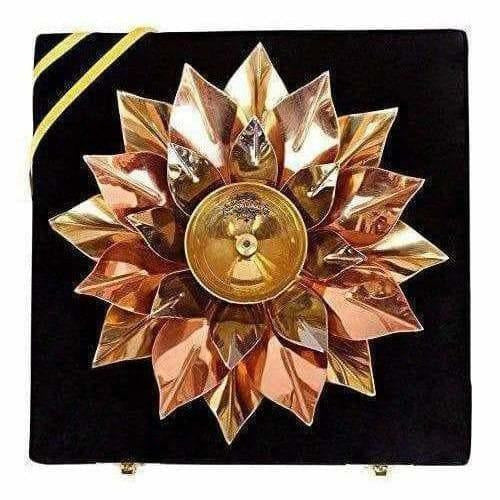 Copper Plated Lotus Design Diya - Grab2buy