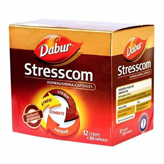 Dabur Stresscom Ashwagandha 12 Strips X 10 Capsules - Grab2buy