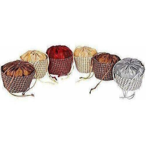 Multicolour Jute Potli Bag - Set of 6 - Grab2buy