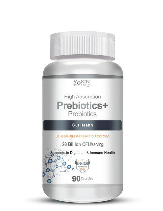 Vokin Biotech Prebiotics + Probiotics 20 Billion Cfu Supplement with Delayed-Release Capsules for Temperature Stable, Digestion and Immune Health Grab2Buy Vokin Biotech Grab2Buy